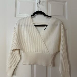 Love Tree Cream V-Neck Sweater